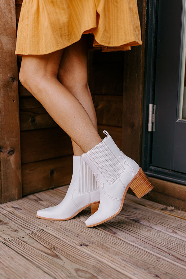 The Oaklynn Faux Leather Boot in Ivory Image - 2