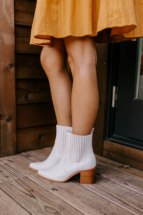 The Oaklynn Faux Leather Boot in Ivory Image - 4