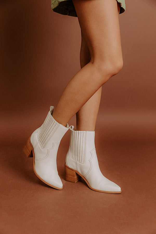 The Oaklynn Faux Leather Boot in Ivory Image - 1