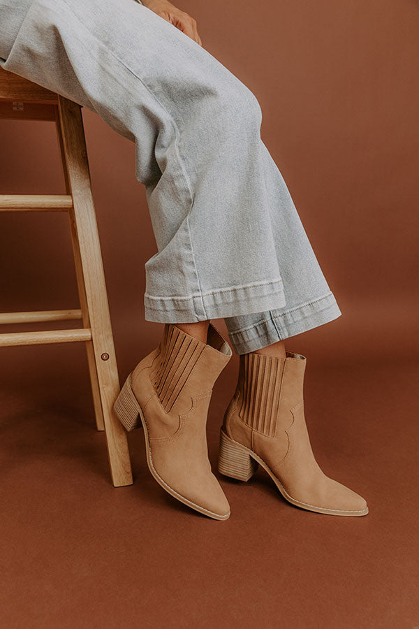 The Oaklynn Faux Nubuck Boot in Camel Image - 4