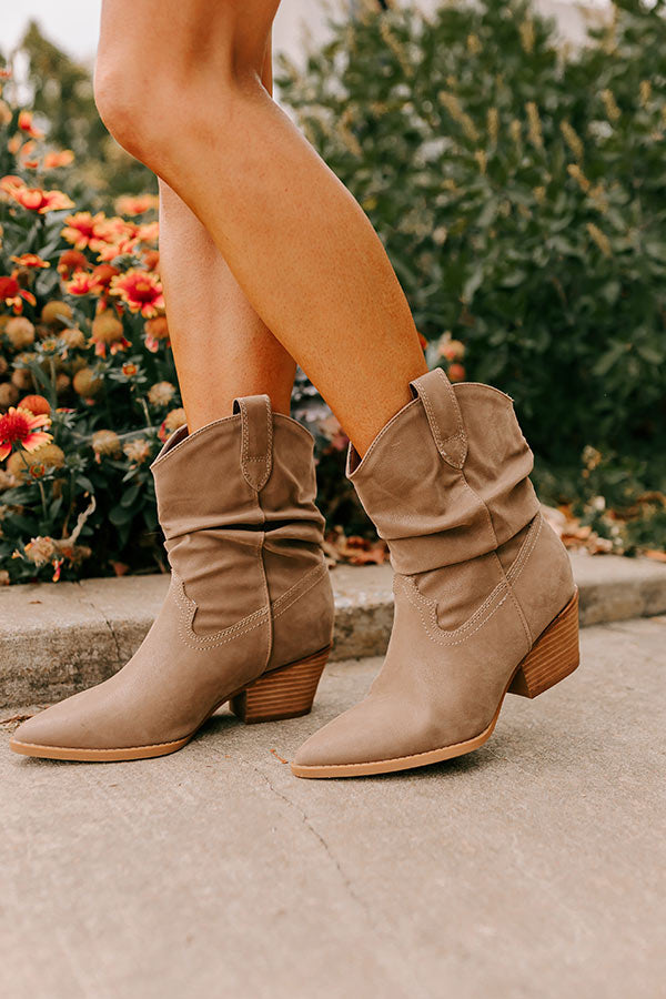 The Emerson Faux Nubuck Cowboy Boot in Dark Taupe Image - 3