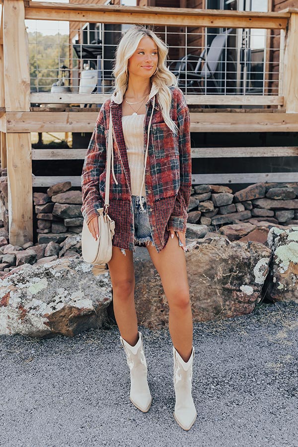 Falling Leaves And Lattes Plaid Lightweight Jacket Image - 2