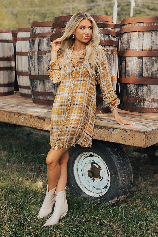 Hayride Happiness Plaid Mini Dress Image - 1