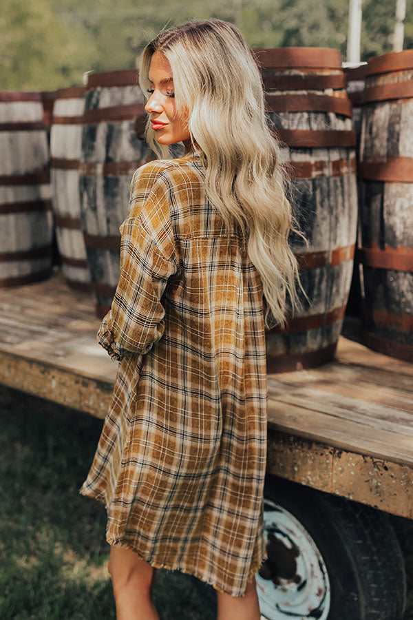 Hayride Happiness Plaid Mini Dress Image - 3