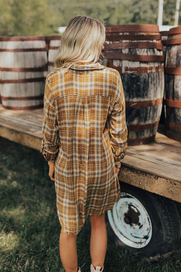 Hayride Happiness Plaid Mini Dress Image - 4