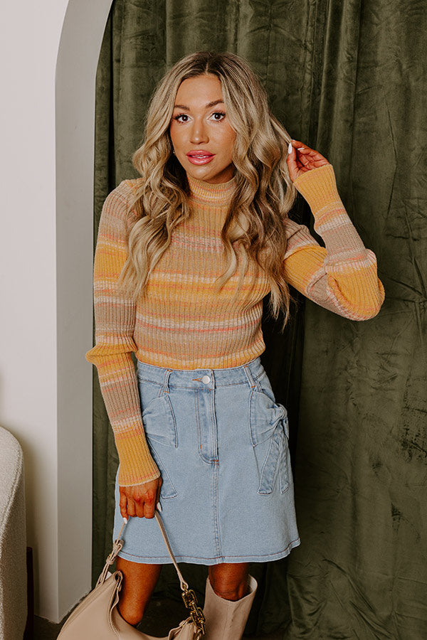 Vermont Views Ribbed Sweater Top in Honey Image - 1