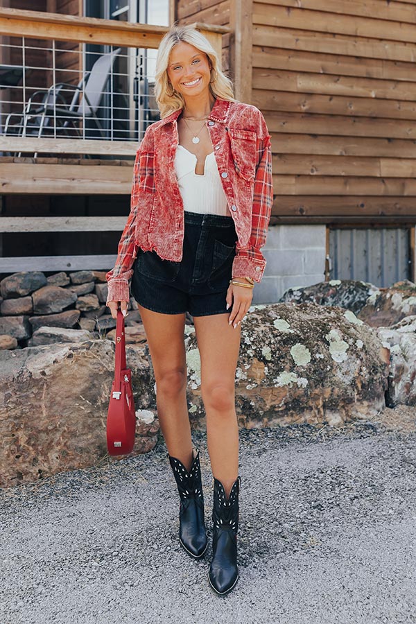 Chill Nights Corduroy Jacket in Red Image - 2