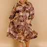 Wine Mixer Meet Up Satin Floral Midi Curves Image - 1