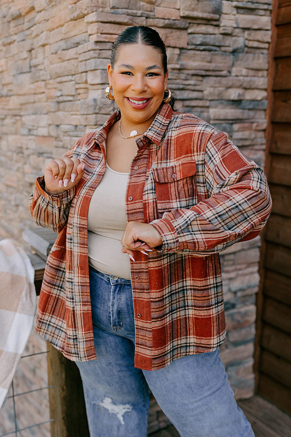 Pumpkin Spice Dreaming Plaid Jacket Curves Image - 1