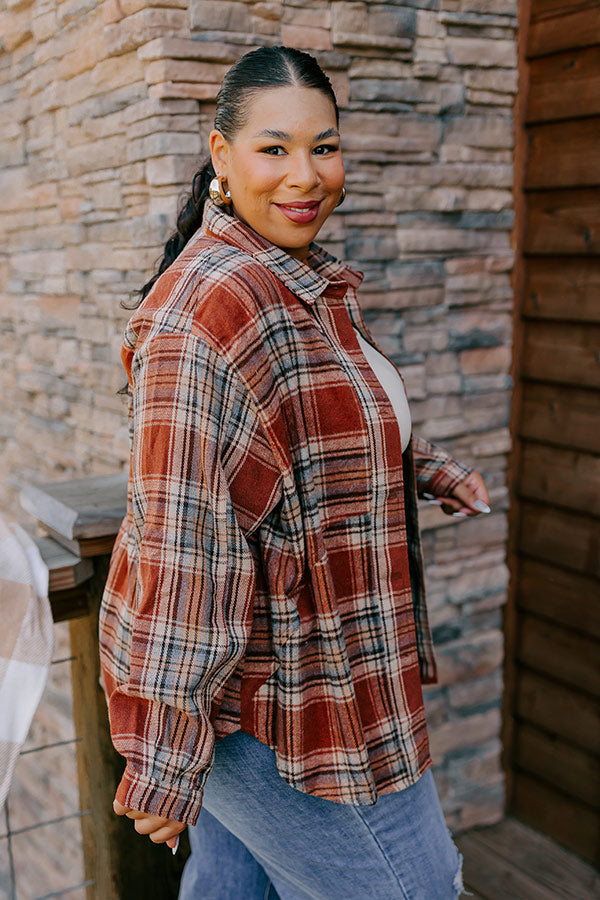 Pumpkin Spice Dreaming Plaid Jacket Curves Image - 4
