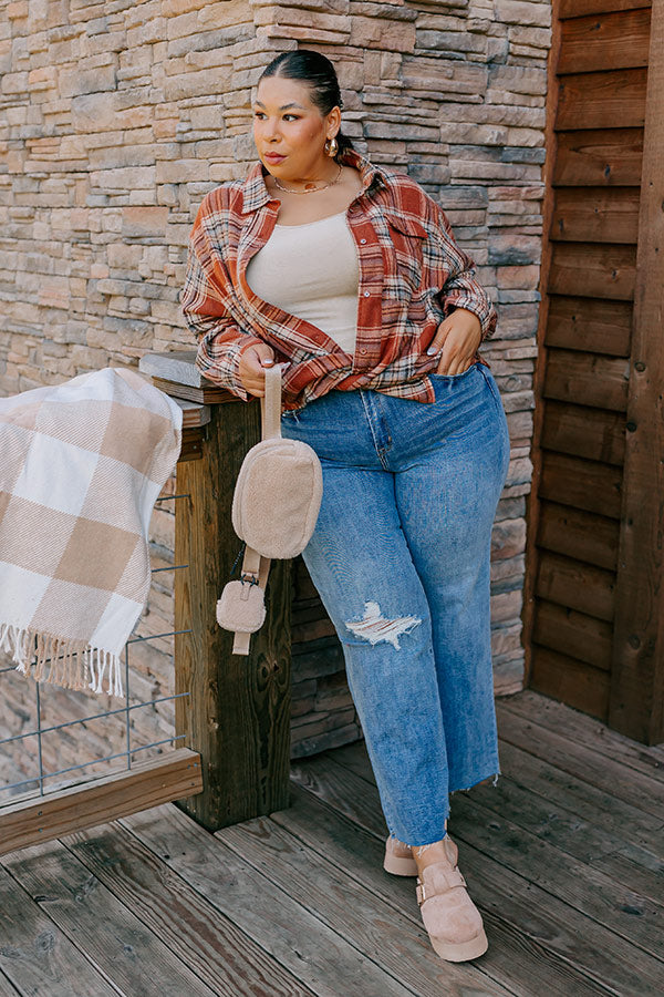 Pumpkin Spice Dreaming Plaid Jacket Curves Image - 2