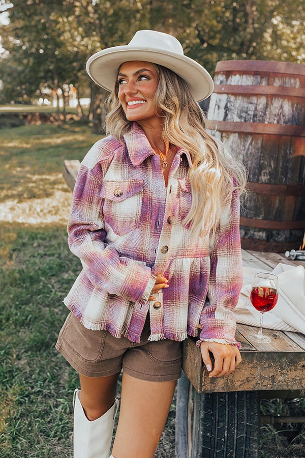 Pumpkin Patch Ready Peplum Jacket in Vineyard Grape Image - 4