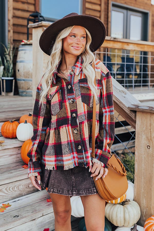 Pumpkin Patch Ready Peplum Jacket in Brown Image - 5