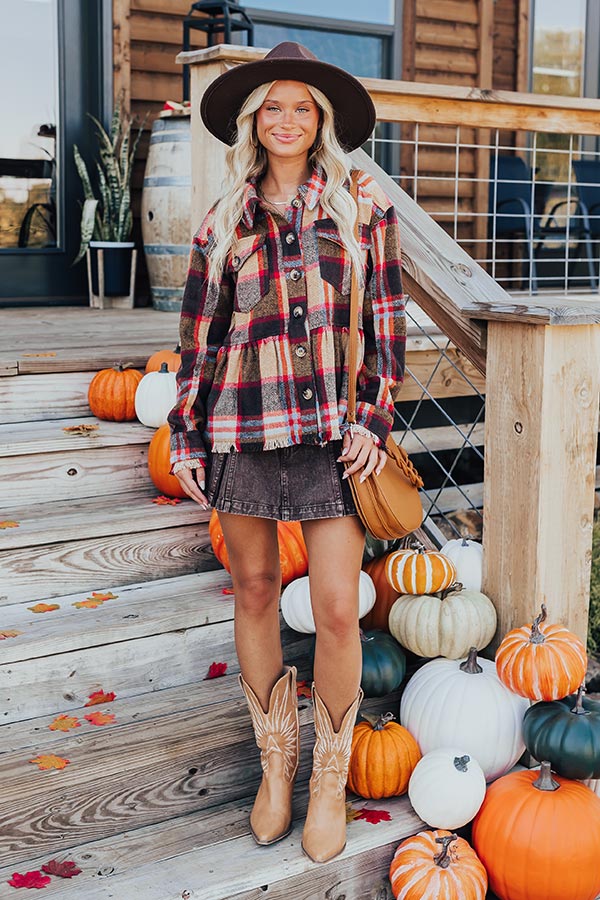 Pumpkin Patch Ready Peplum Jacket in Brown Image - 2