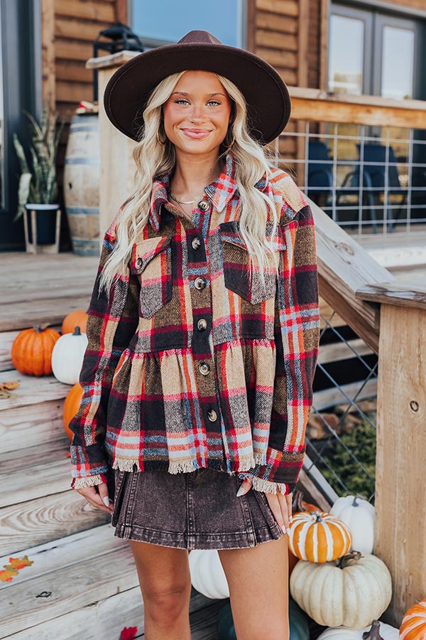 Pumpkin Patch Ready Peplum Jacket in Brown Image - 3
