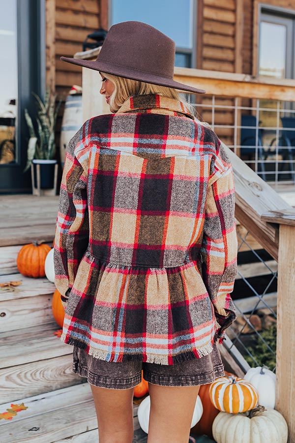 Pumpkin Patch Ready Peplum Jacket in Brown Image - 4