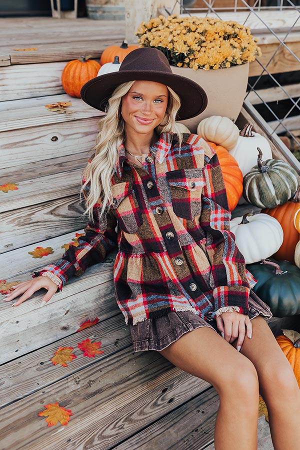 Pumpkin Patch Ready Peplum Jacket in Brown Image - 1