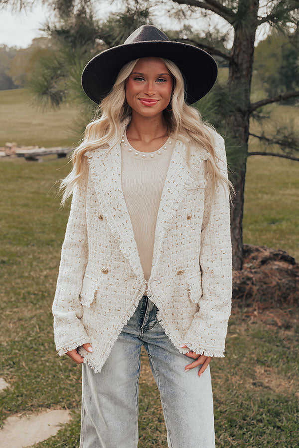 Charming Smile Tweed Blazer Image - 2