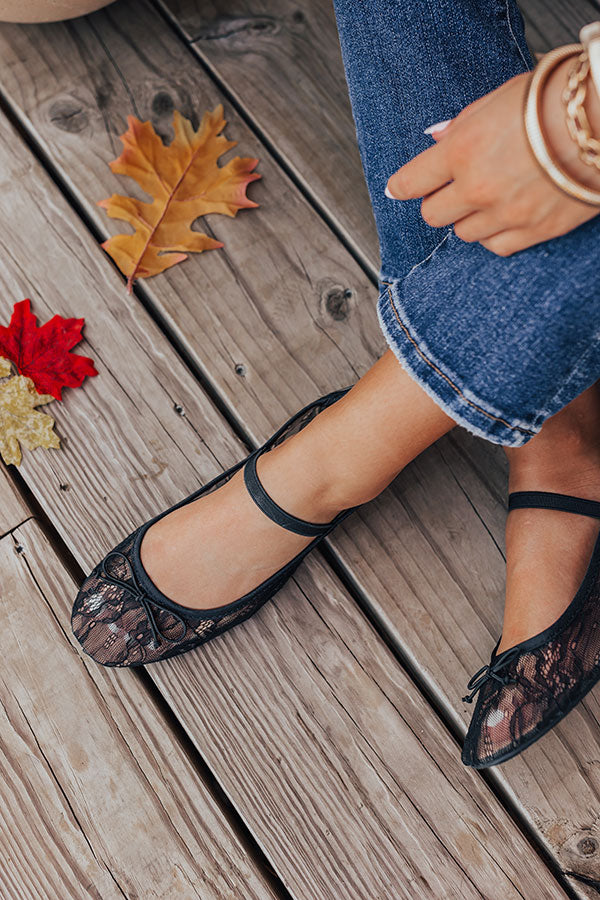 The Myla Lace Flats in Black Image - 4