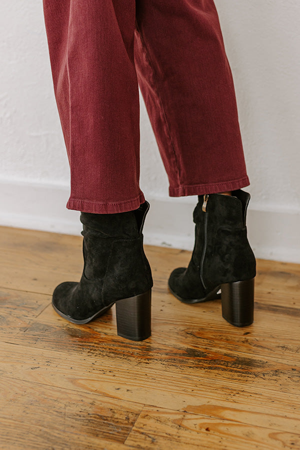 The Last Call Faux Suede Bootie in Black Image - 4