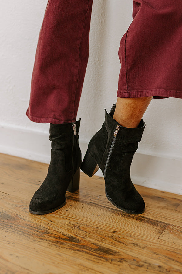 The Last Call Faux Suede Bootie in Black Image - 2
