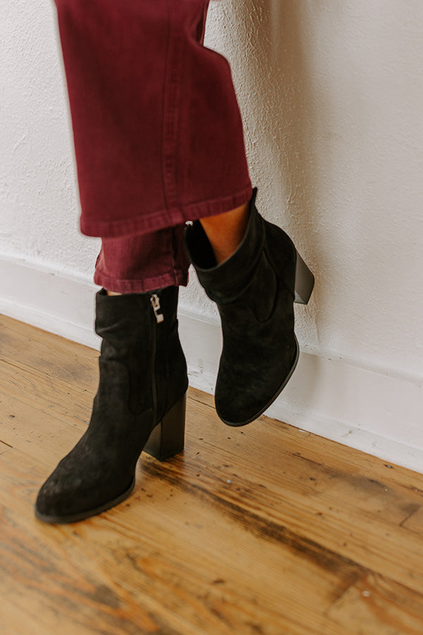 The Last Call Faux Suede Bootie in Black Image - 3