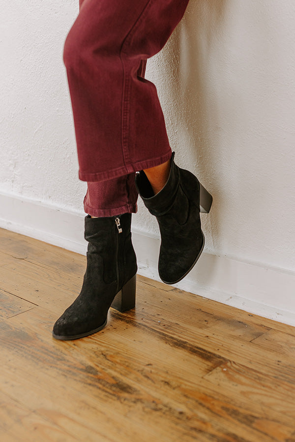 The Last Call Faux Suede Bootie in Black Image - 1