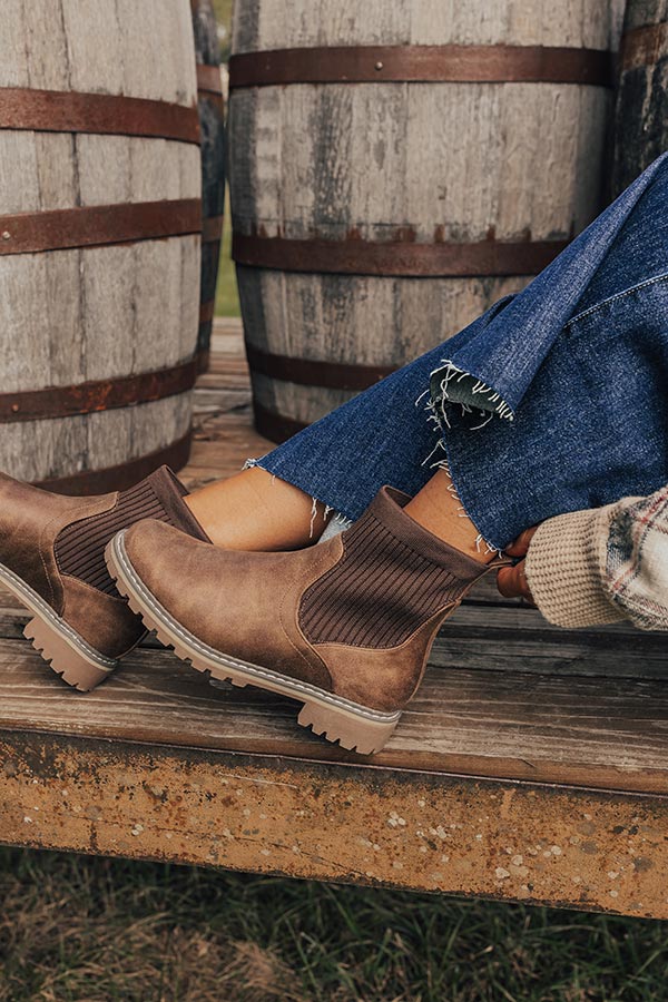 The Cabin Fever Faux Leather Bootie in Chestnut Image - 4
