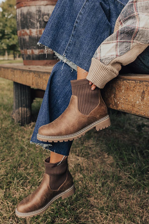 The Cabin Fever Faux Leather Bootie in Chestnut Image - 3