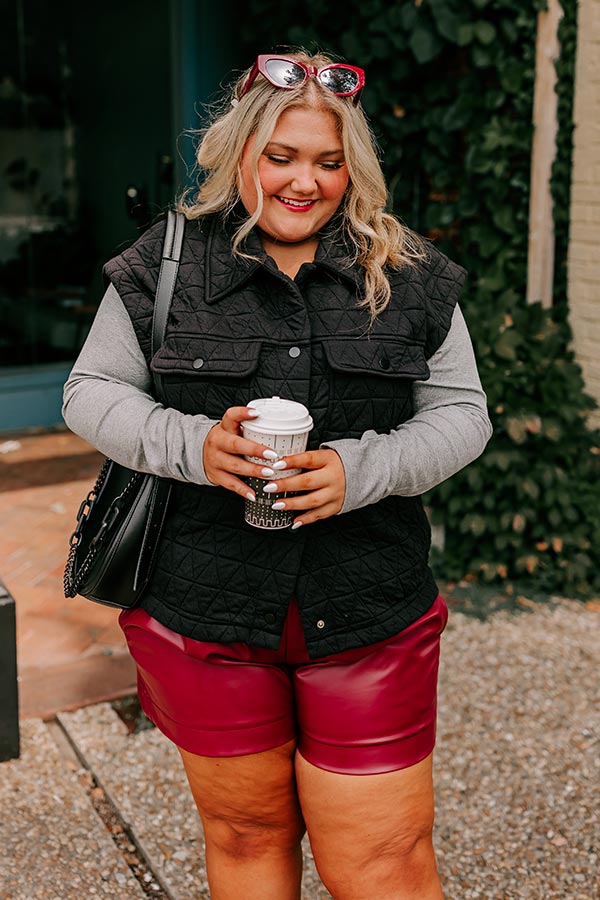 Cedar Creek Quilted Vest in Black Curves Image - 5