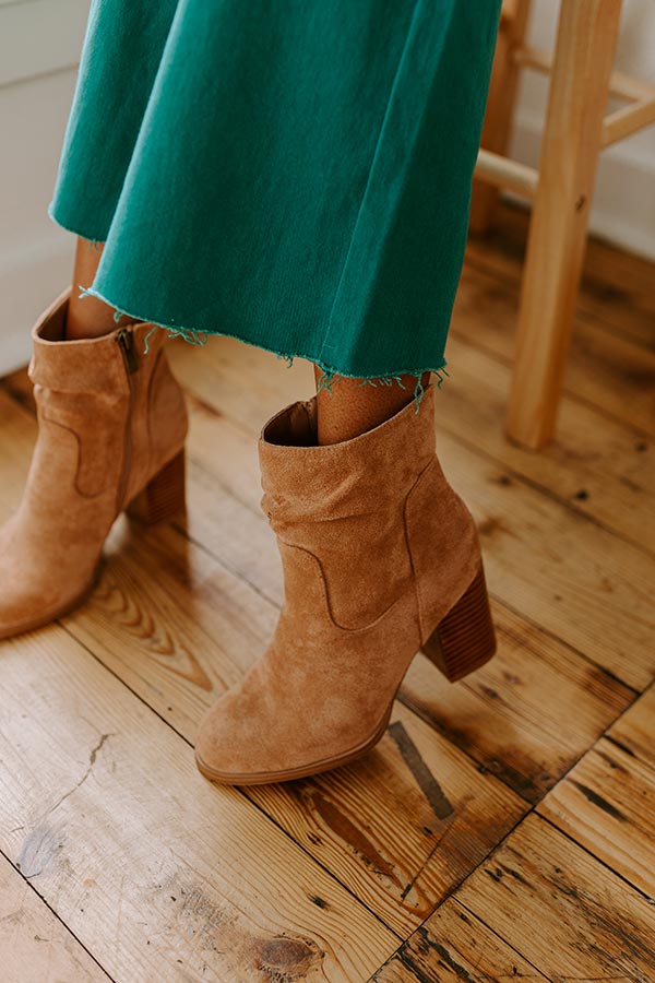 The Last Call Faux Suede Bootie in Light Camel Image - 3