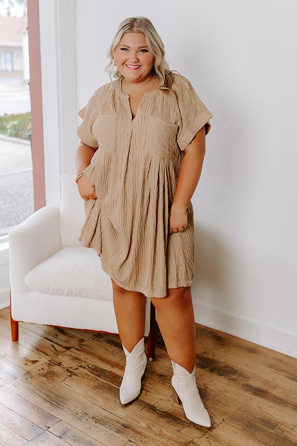 Long Weekend Wonderful Shift Dress In Warm Taupe Curves Image - 1