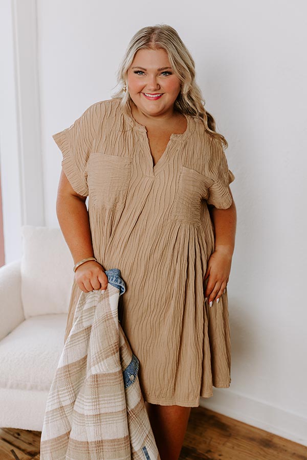 Long Weekend Wonderful Shift Dress In Warm Taupe Curves Image - 2