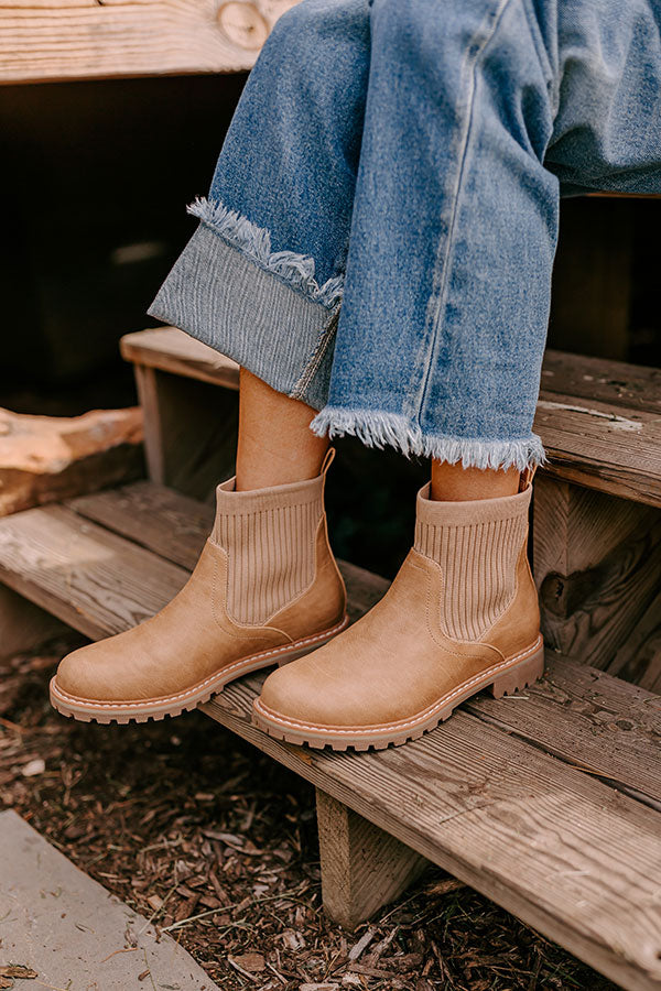 The Cabin Fever Faux Leather Bootie in Light Camel Image - 2