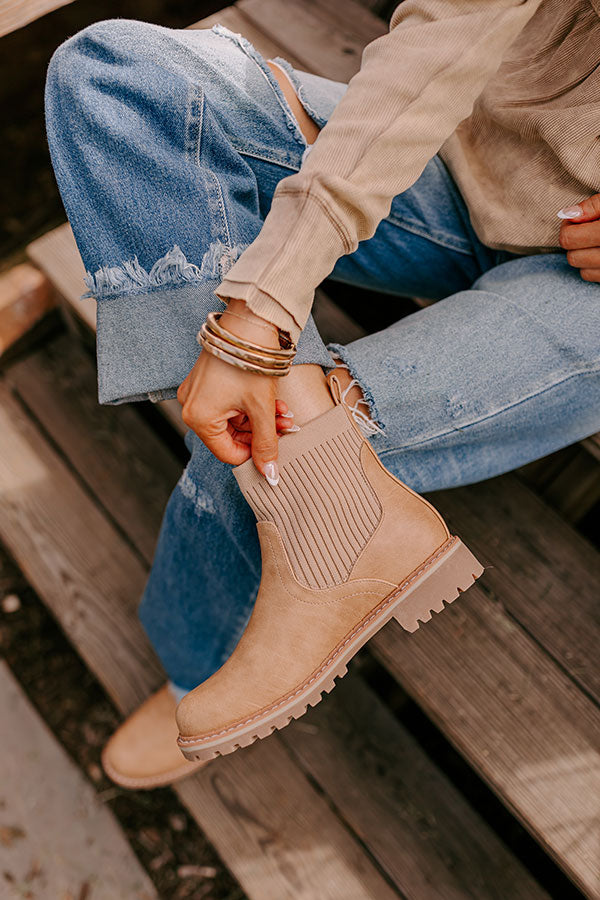 The Cabin Fever Faux Leather Bootie in Light Camel Image - 1