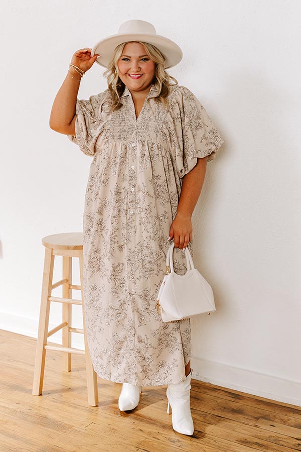 Small Town Talks Floral Midi Curves Image - 1