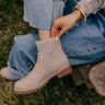 The Cabin Fever Faux Leather Bootie in Warm Taupe Image - 1