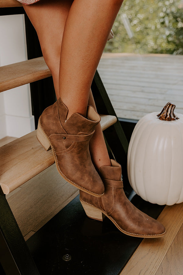 The Fed Up Faux Leather Bootie in Brown Image - 4