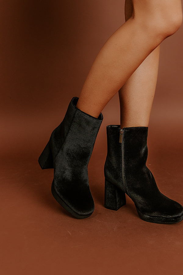 The Slug Bug Velvet Bootie in Black Image - 1