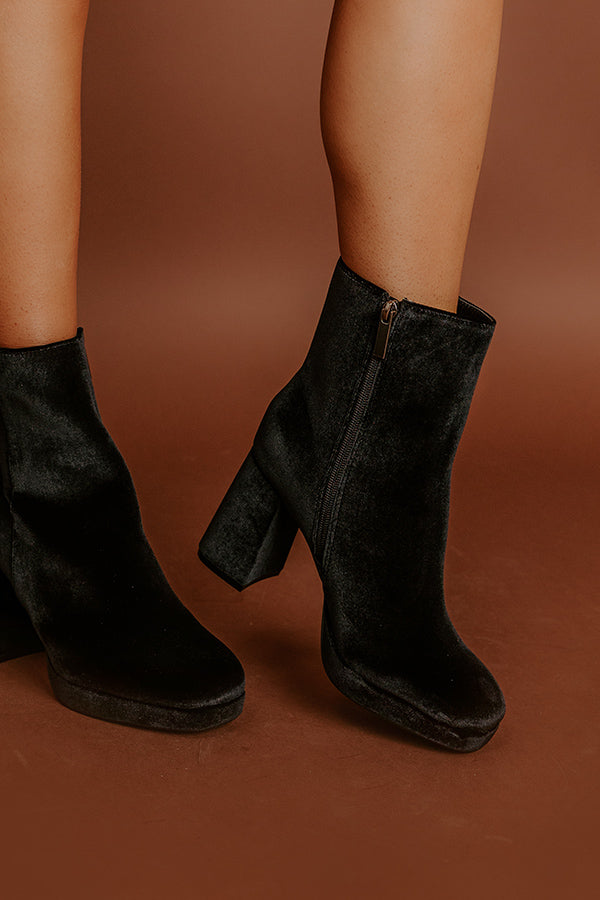 The Slug Bug Velvet Bootie in Black Image - 2