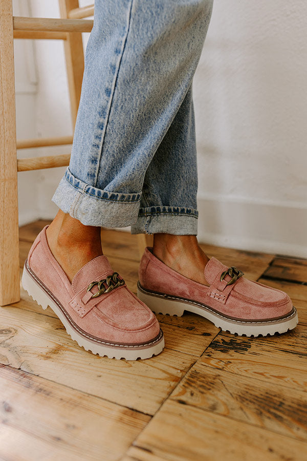 The Literally Faux Suede Loafer in Blush Image - 2