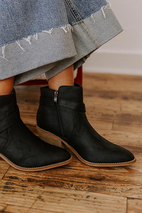 The Fed Up Faux Leather Bootie in Black Image - 2