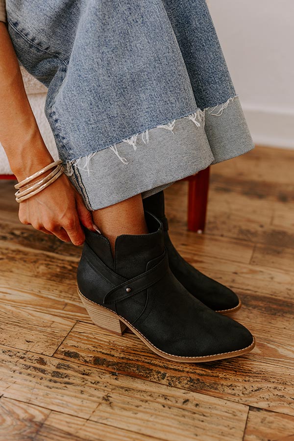 The Fed Up Faux Leather Bootie in Black Image - 3
