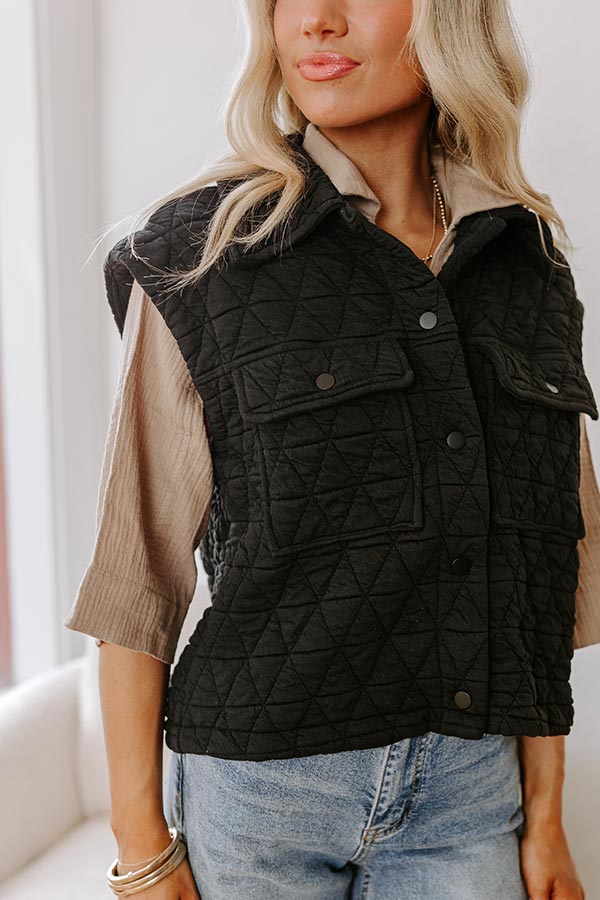 Cedar Creek Quilted Vest in Black Image - 3