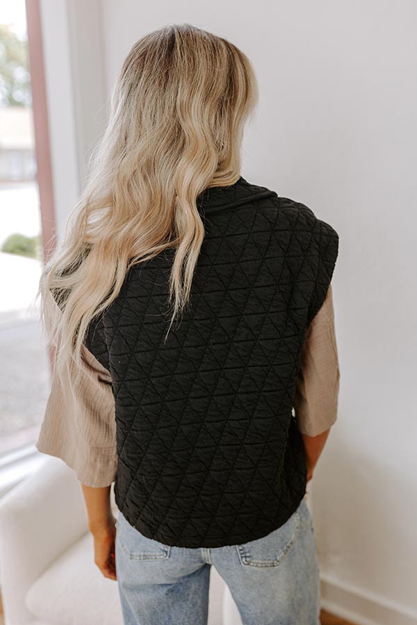 Cedar Creek Quilted Vest in Black Image - 5