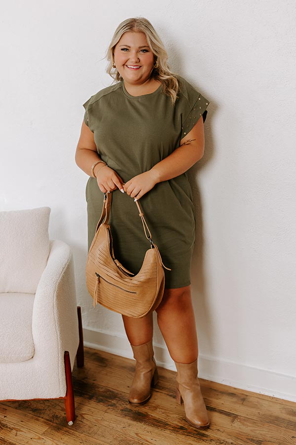 Casual Couture Mini Dress in Olive Curves Image - 1