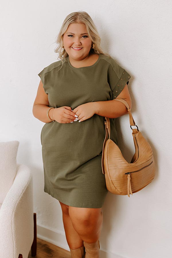 Casual Couture Mini Dress in Olive Curves Image - 2