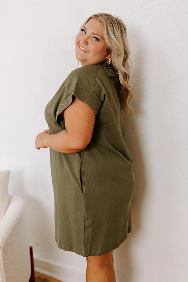 Casual Couture Mini Dress in Olive Curves Image - 3
