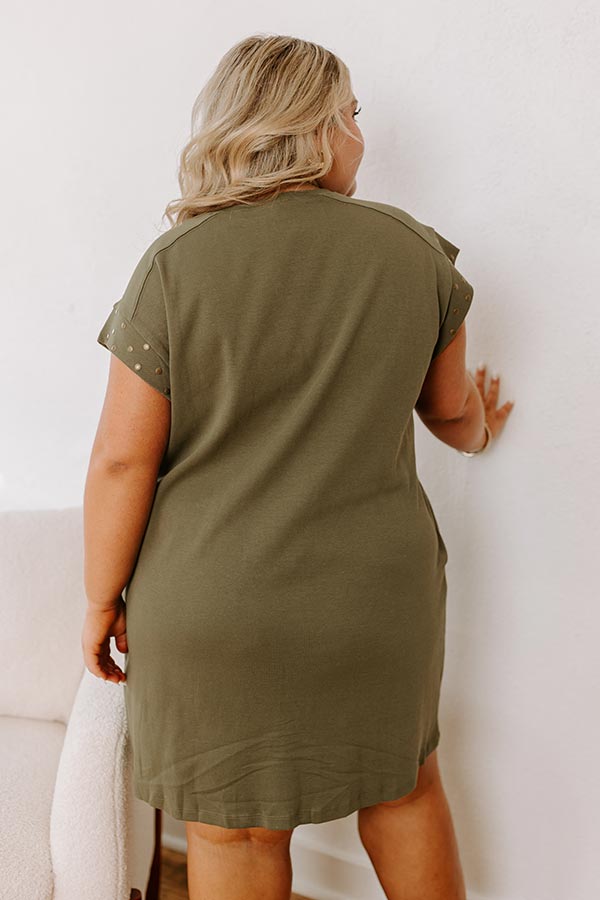Casual Couture Mini Dress in Olive Curves Image - 4