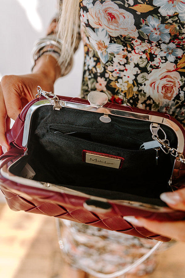Uptown Chic Faux Leather Purse in Merlot Image - 4